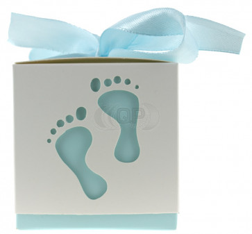 Gift box feet white / blue 10 pieces  (6*6*6 cm)